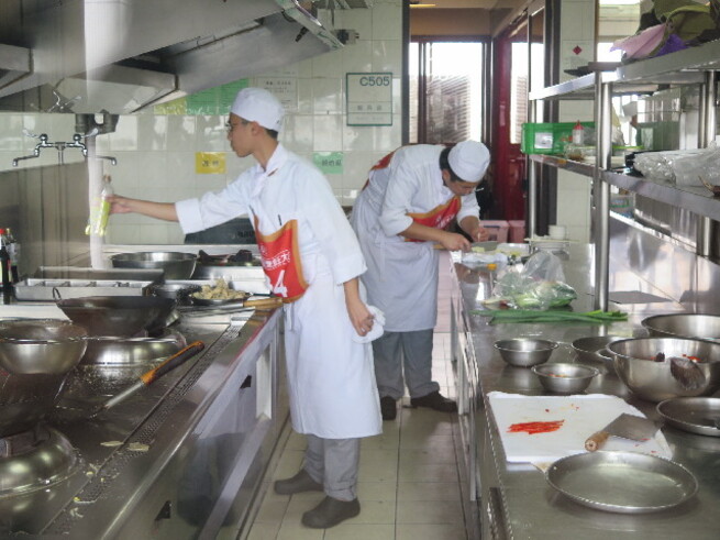 Two Year-1 students from the Bachelor of Arts (Honours) in Culinary Arts and Management, CHAN Leong (left), and LIU Chun Ki participated as a team in the Kikkoman International Culinary Competition at National Kaohsiung University of Hospitality and Tourism on 30 March 2019.